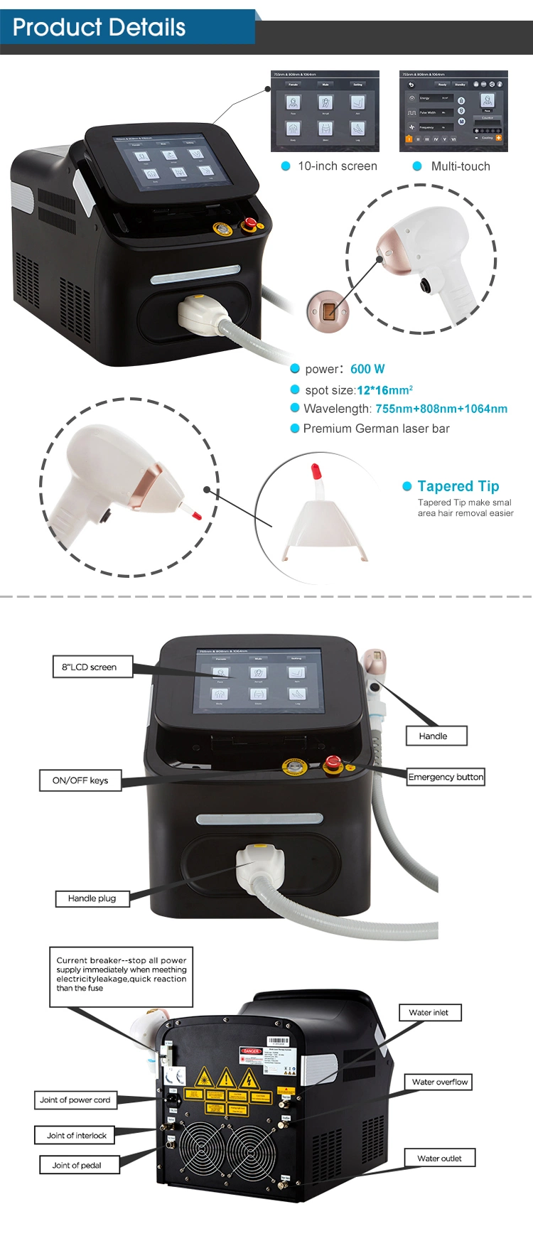 Permanent Hair Removal Laser ADSS Factory Direct Sales 808nm Diode Laser Hair Removal Lifetime Maintenance Machine