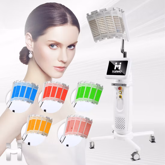 Terapia per apparecchiature di bellezza da tavolo portatile da 45 W per la cura della pelle Macchina per il viso con terapia della luce a LED a infrarossi