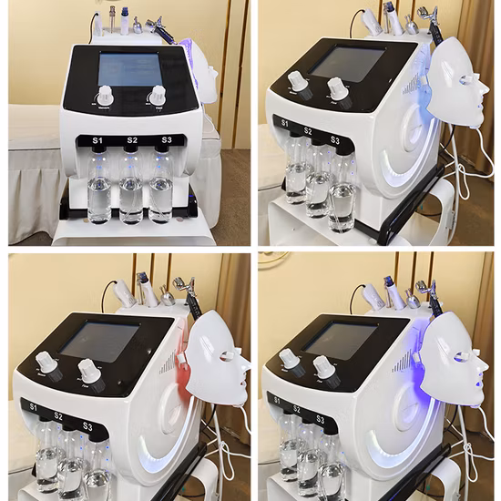 Hydro Dermoabrasione LED Maschera Sbiancamento della pelle Macchina per la bellezza del viso SPA per la bellezza del viso